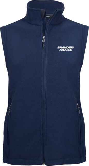 Brandeis Fleece Full Zip Vest Brandeis Judges Wordmark - ONLINE ONLY